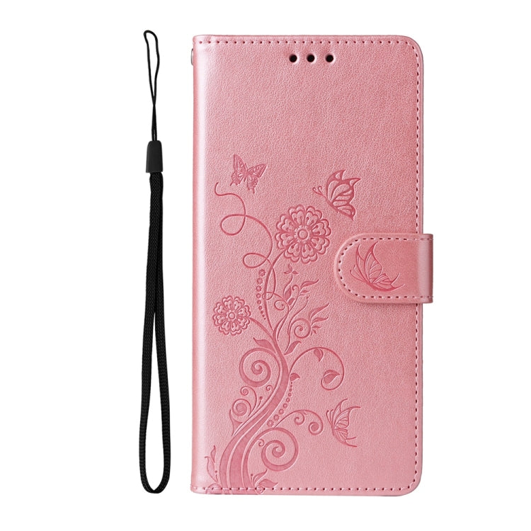 For Samsung Galaxy S25+ 5G Embossed Butterfly Flowers Leather Phone Case(Rose Gold) - Galaxy S25+ 5G Cases by PMC Jewellery | Online Shopping South Africa | PMC Jewellery | Buy Now Pay Later Mobicred