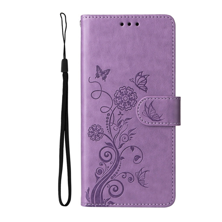 For Samsung Galaxy S25 Ultra 5G Embossed Butterfly Flowers Leather Phone Case(Purple) - Galaxy S25 Ultra 5G Cases by PMC Jewellery | Online Shopping South Africa | PMC Jewellery | Buy Now Pay Later Mobicred