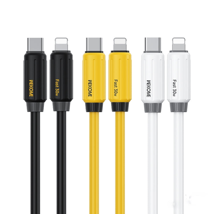 WK WDC-29 Elastic Genuine Silicone 1m PD30W Type-C to 8 Pin Fast Charging Data Cable(White) - 2 in 1 Cable by WK | Online Shopping South Africa | PMC Jewellery | Buy Now Pay Later Mobicred