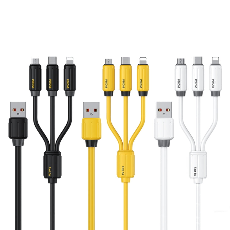 WK WDC-30 Elastic Silicone 1.2m 66W USB to 8 Pin / Type-C / Micro USB Fast Charging Data Cable(Black) - Multifunction Cable by WK | Online Shopping South Africa | PMC Jewellery | Buy Now Pay Later Mobicred