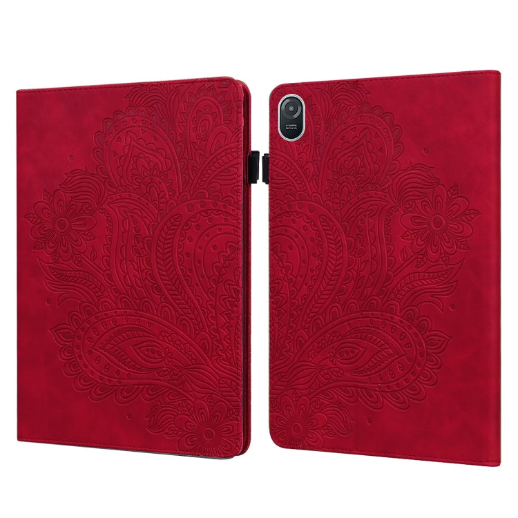 For Honor Pad 8 Peacock Embossed Pattern Leather Tablet Case(Red) - Honor by PMC TechLife | Online Shopping South Africa | PMC TechLife | Buy Now Pay Later Mobicred