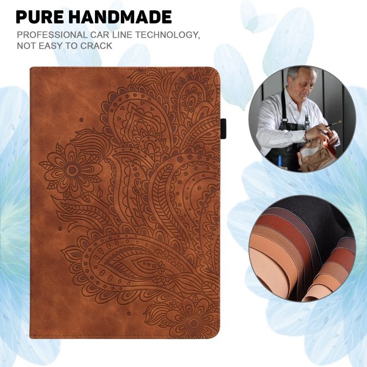For Honor Pad 8 Peacock Embossed Pattern Leather Tablet Case(Brown) - Honor by PMC TechLife | Online Shopping South Africa | PMC TechLife | Buy Now Pay Later Mobicred