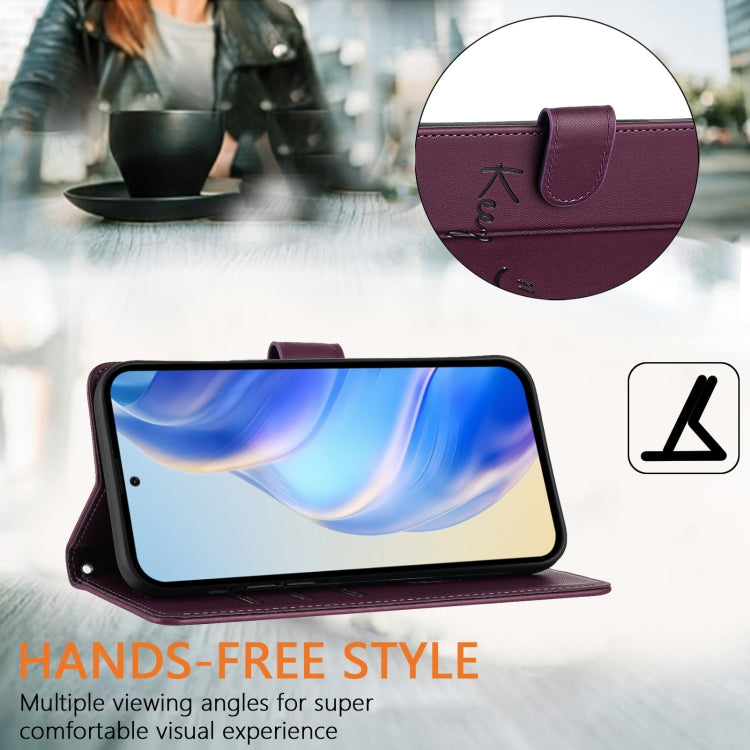 For Redmi K70 Ultra 5G Global Smile Embossing RFID Leather Phone Case(Violet) - Xiaomi Cases by PMC Jewellery | Online Shopping South Africa | PMC Jewellery | Buy Now Pay Later Mobicred