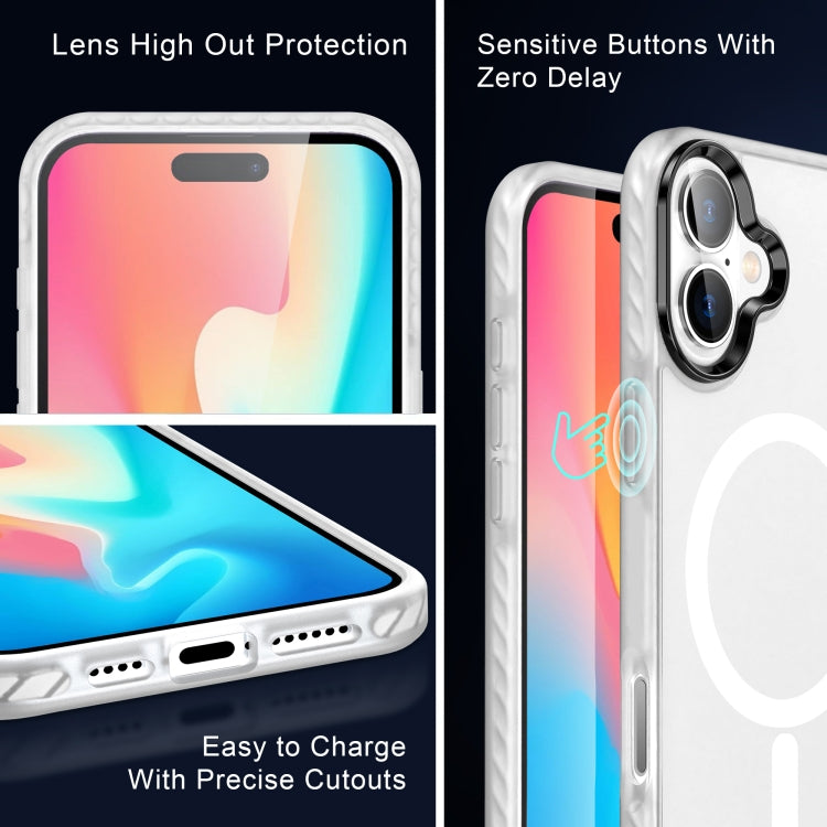 For iPhone 16 Plus Frosted Skin Feel MagSafe Transparent Phone Case(White) - iPhone 16 Plus Cases by PMC Jewellery | Online Shopping South Africa | PMC Jewellery | Buy Now Pay Later Mobicred