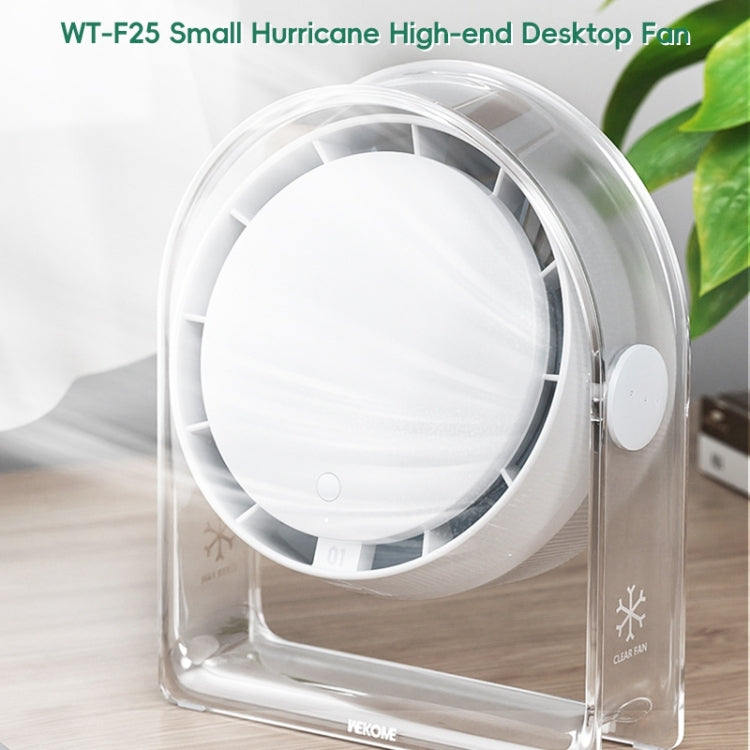 WEKOME WT-F25 Hurricane Transparent Desktop Fan(White) - Electric Fans by WK | Online Shopping South Africa | PMC Jewellery | Buy Now Pay Later Mobicred