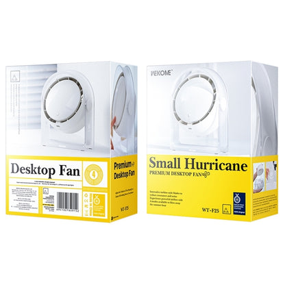 WEKOME WT-F25 Hurricane Transparent Desktop Fan(White) - Electric Fans by WK | Online Shopping South Africa | PMC Jewellery | Buy Now Pay Later Mobicred