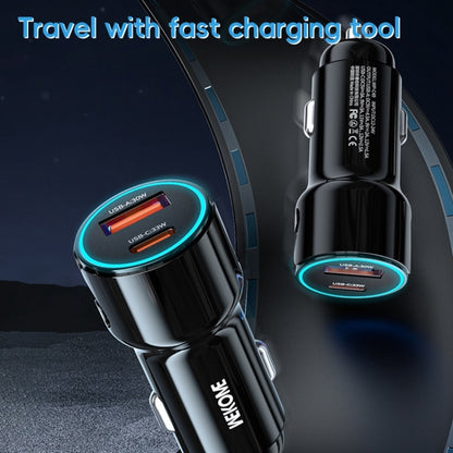 WEKOME WP-C49 Pop Digital Series USB, USB-C / Type-C 63W Fast Car Charger(Tarnish) - Car Charger by WK | Online Shopping South Africa | PMC Jewellery | Buy Now Pay Later Mobicred