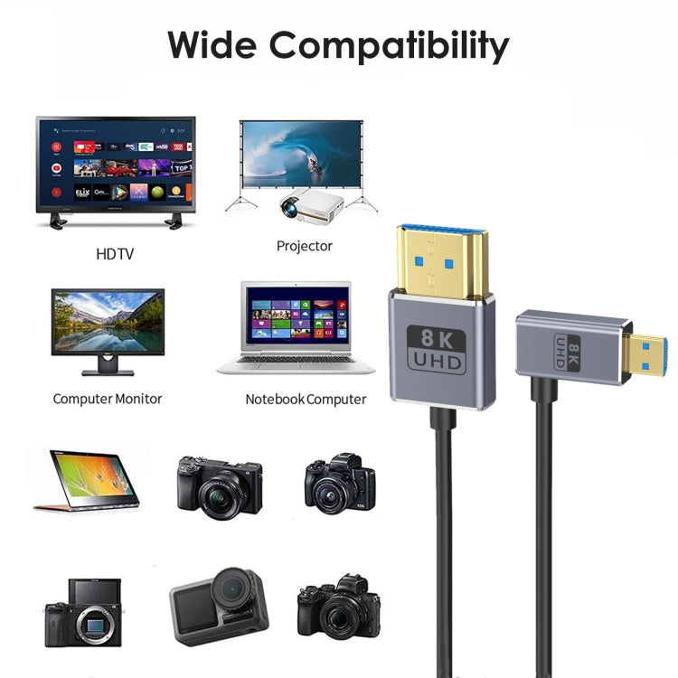 30cm Coaxial Micro HDMI to HDMI 8K UHD 48Gbps Video Connection Cable, Style:Straight Head - Cable by PMC Jewellery | Online Shopping South Africa | PMC Jewellery | Buy Now Pay Later Mobicred