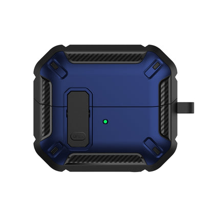 For Samsung Galaxy Buds 3 / 3 Pro Dual-color Earphone Protective Case with Switch & Hook(Black Blue) - Samsung Earphone Case by PMC Jewellery | Online Shopping South Africa | PMC Jewellery | Buy Now Pay Later Mobicred