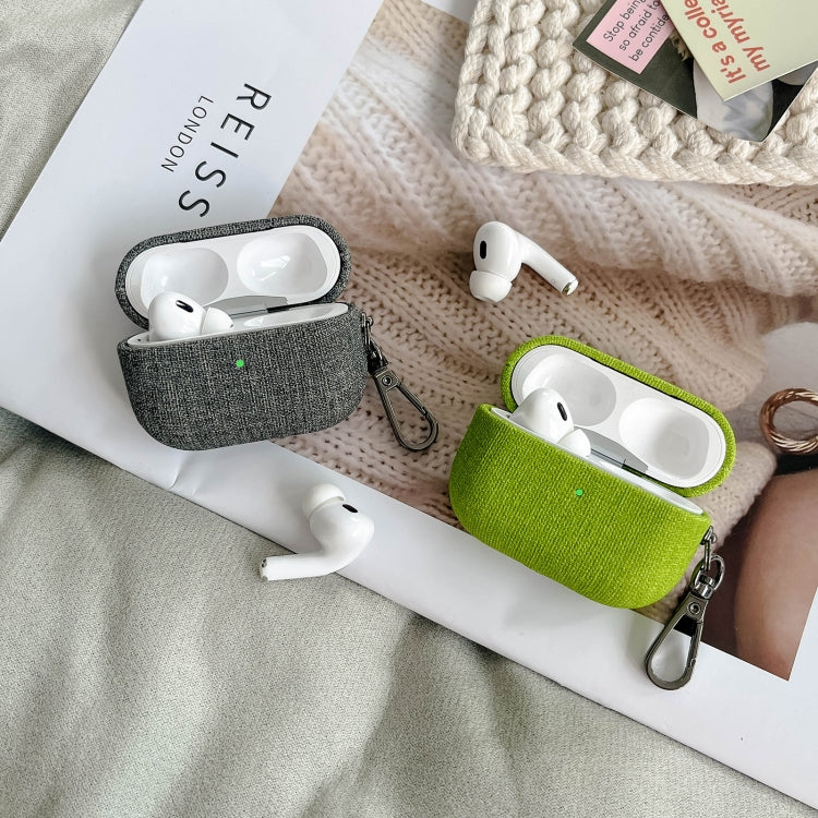 For AirPods 3 Fine Cloth Texture Earbuds Box PC Case with Hook(Green) - free shipping - PMC Jewellery - Order now!