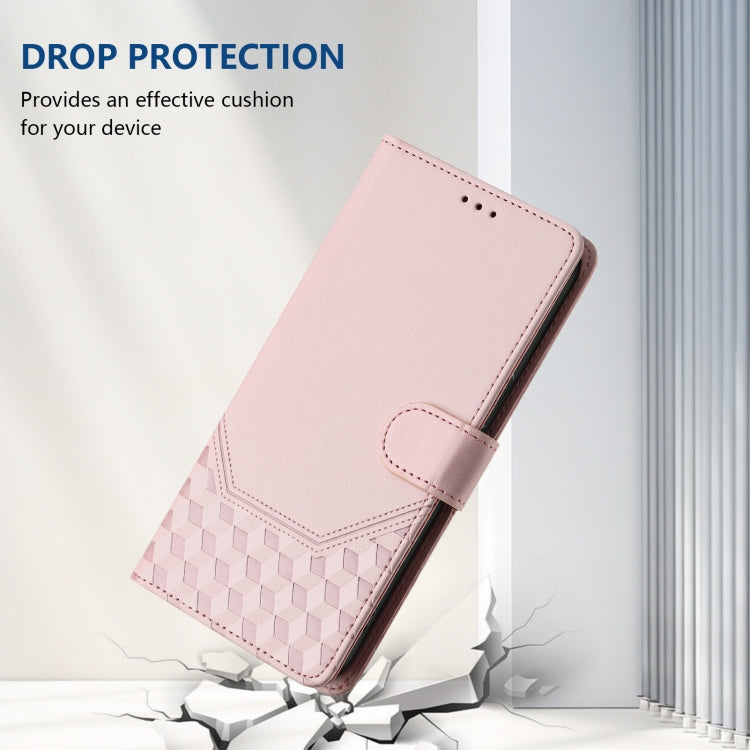 For Ulefone Note 17 Pro Honeycomb Embossing RFID Leather Phone Case(Pink) - Ulefone Cases by PMC Jewellery | Online Shopping South Africa | PMC Jewellery | Buy Now Pay Later Mobicred