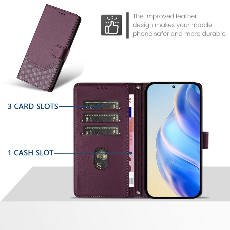 For Ulefone Note 18 Ultra Honeycomb Embossing RFID Leather Phone Case(Violet) - Ulefone Cases by PMC Jewellery | Online Shopping South Africa | PMC Jewellery | Buy Now Pay Later Mobicred