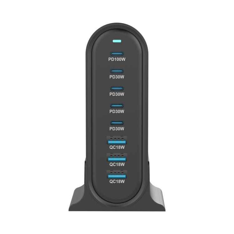 YMX-968 268W 5Type-C, 3USB 8-Ports Desktop Fast Charger, Plug Type:US Plug(Black) - Multifunction Charger by PMC Jewellery | Online Shopping South Africa | PMC Jewellery | Buy Now Pay Later Mobicred