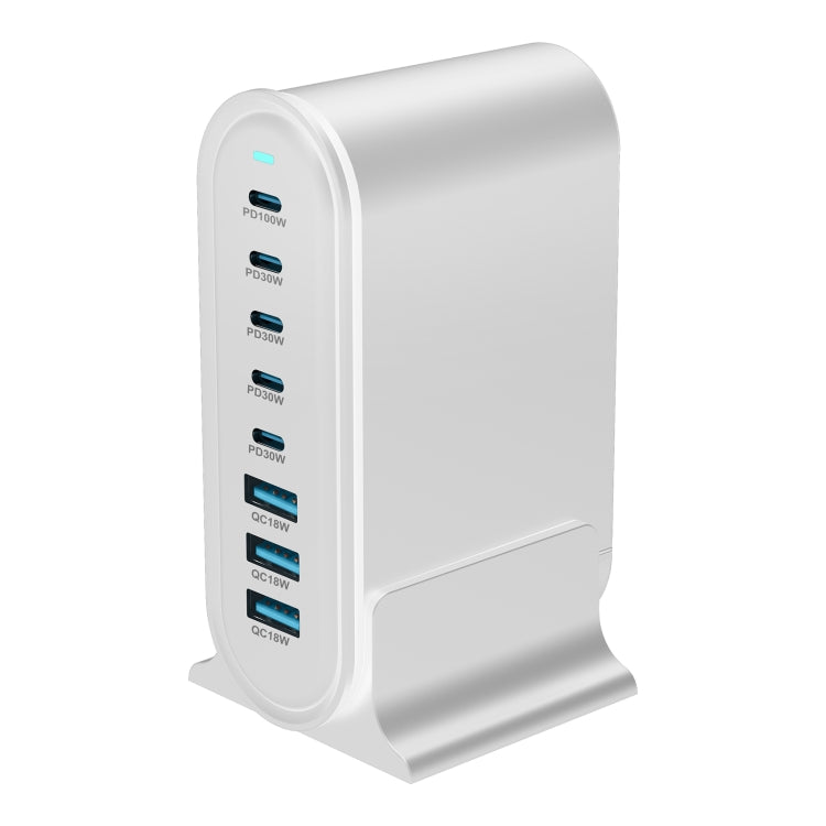 YMX-968 268W 5Type-C, 3USB 8-Ports Desktop Fast Charger, Plug Type:US Plug(White) - free shipping - PMC Jewellery - Order now!