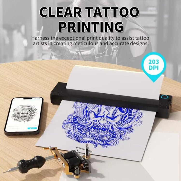 A41 203DPI Portable Tattoo Printer Office Study Bluetooth HD Thermal Printer(Black) - Printer by PMC Jewellery | Online Shopping South Africa | PMC Jewellery | Buy Now Pay Later Mobicred