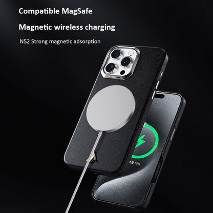 For iPhone 16 Pro TGVIS VIDA Series MagSafe Magnetic PU Leather Phone Case(White) - iPhone 16 Pro Cases by TGVIS | Online Shopping South Africa | PMC Jewellery | Buy Now Pay Later Mobicred