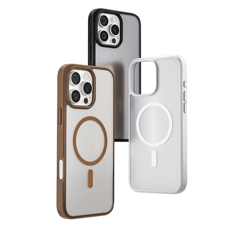 For iPhone 16 Pro Max TGVIS GRACE Series MagSafe Frosted Translucent Phone Case(Brown) - iPhone 16 Pro Max Cases by TGVIS | Online Shopping South Africa | PMC Jewellery | Buy Now Pay Later Mobicred