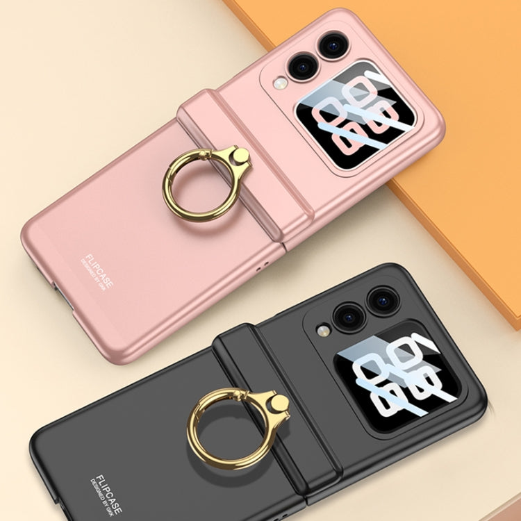 For Huawei nova Flip GKK Integrated Magnetic Hinged Flip Case with Ring Holder(Pink) - Huawei Cases by GKK | Online Shopping South Africa | PMC Jewellery | Buy Now Pay Later Mobicred