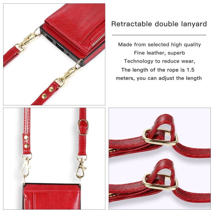 For iPhone 16 Square Zipper Wallet Bag TPU+PU Back Cover Case(Red) - iPhone 16 Cases by PMC Jewellery | Online Shopping South Africa | PMC Jewellery | Buy Now Pay Later Mobicred