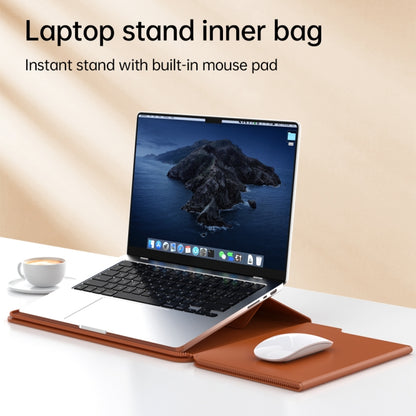 Multifunctional Laptop PU Magnetic Stand Split Liner Bag with Mouse Pad Function, Size:13-14 inch(Grey) - 13.3 inch by PMC Jewellery | Online Shopping South Africa | PMC Jewellery | Buy Now Pay Later Mobicred