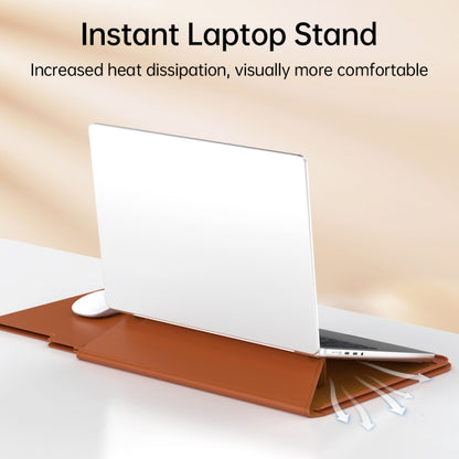 Multifunctional Laptop PU Magnetic Stand Split Liner Bag with Mouse Pad Function, Size:15 inch(Brown) - 15 inch by PMC Jewellery | Online Shopping South Africa | PMC Jewellery | Buy Now Pay Later Mobicred