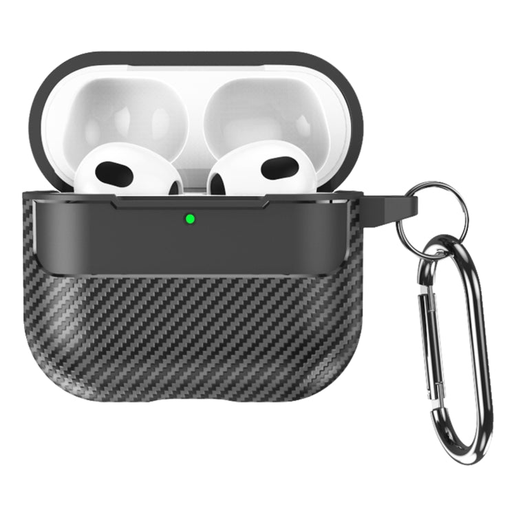 For AirPods 4 Carbon Fiber Texture Bluetooth Earphone Protective Case(Black) - For AirPods 4 by PMC Jewellery | Online Shopping South Africa | PMC Jewellery | Buy Now Pay Later Mobicred