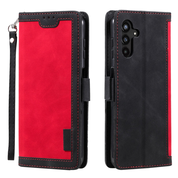 For Samsung Galaxy S25+ 5G Retro Splicing Horizontal Flip Leather Phone Case(Red) - Galaxy S25+ 5G Cases by PMC TechLife | Online Shopping South Africa | PMC TechLife | Buy Now Pay Later Mobicred