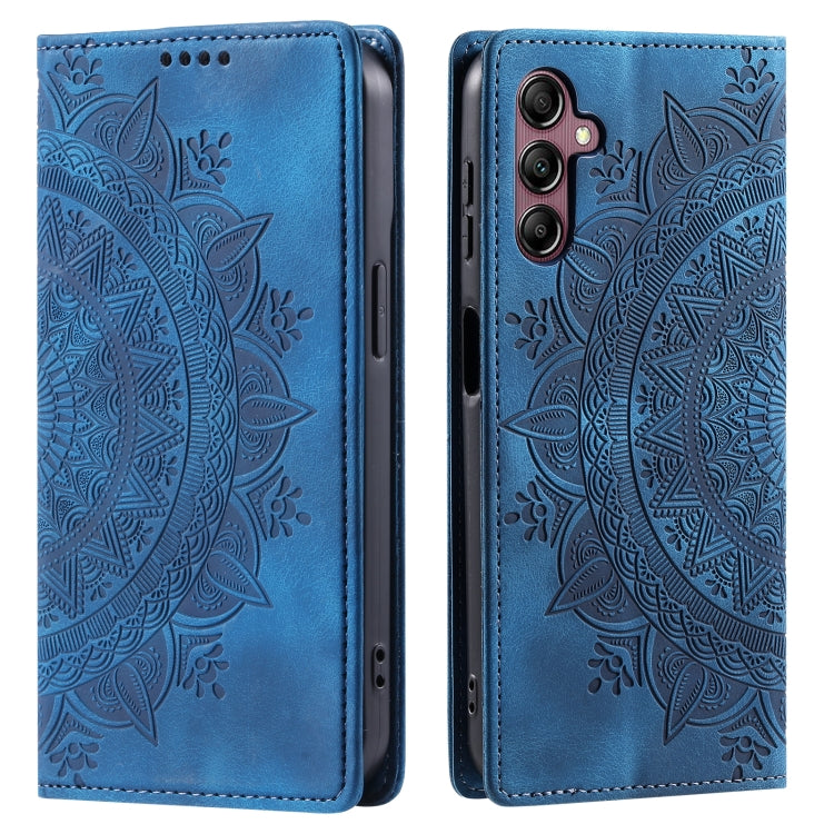 For Samsung Galaxy S25 5G Totem Embossed Magnetic Leather Phone Case(Blue) - Galaxy S25 5G Cases by PMC Jewellery | Online Shopping South Africa | PMC Jewellery | Buy Now Pay Later Mobicred