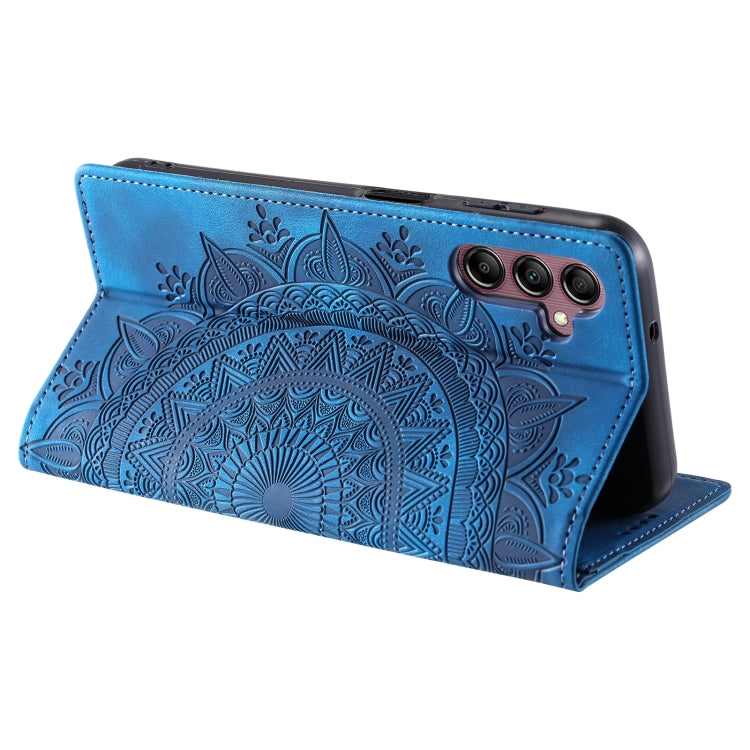 For Samsung Galaxy S25 5G Totem Embossed Magnetic Leather Phone Case(Blue) - Galaxy S25 5G Cases by PMC Jewellery | Online Shopping South Africa | PMC Jewellery | Buy Now Pay Later Mobicred