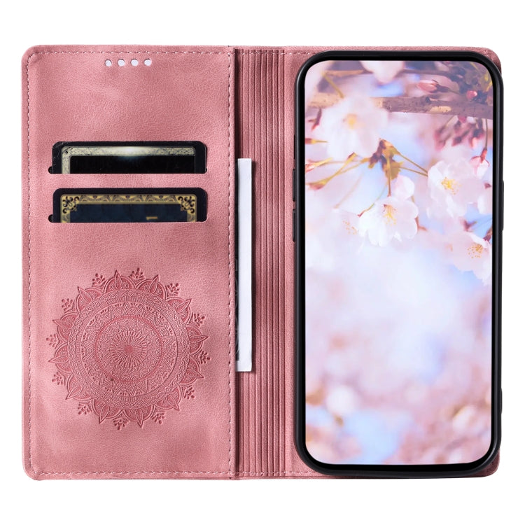 For Samsung Galaxy S25 Ultra 5G Totem Embossed Magnetic Leather Phone Case(Rose Gold) - Galaxy S25 Ultra 5G Cases by PMC Jewellery | Online Shopping South Africa | PMC Jewellery | Buy Now Pay Later Mobicred