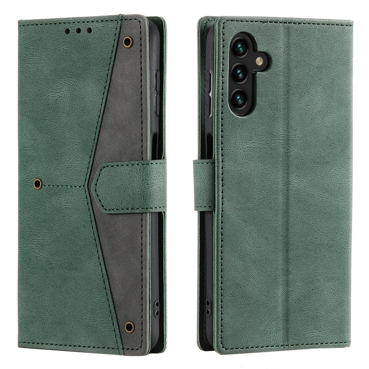 For Samsung Galaxy S25 5G Nail Skin Feel Stitching Calf Texture Leather Phone Case(Green) - Galaxy S25 5G Cases by PMC Jewellery | Online Shopping South Africa | PMC Jewellery | Buy Now Pay Later Mobicred