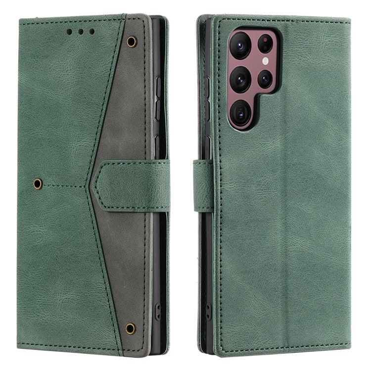 For Samsung Galaxy S25 Ultra 5G Nail Skin Feel Stitching Calf Texture Leather Phone Case(Green) - Galaxy S25 Ultra 5G Cases by PMC Jewellery | Online Shopping South Africa | PMC Jewellery | Buy Now Pay Later Mobicred