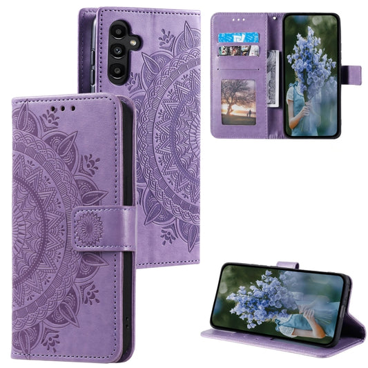 For Samsung Galaxy S25+ 5G Totem Flower Embossed Leather Phone Case(Purple) - Galaxy S25+ 5G Cases by PMC Jewellery | Online Shopping South Africa | PMC Jewellery | Buy Now Pay Later Mobicred