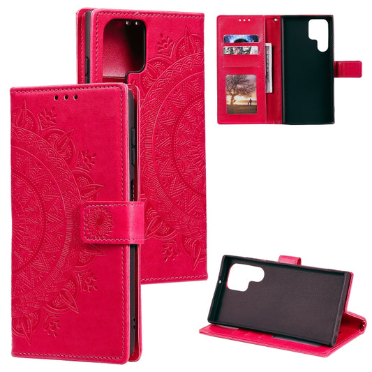 For Samsung Galaxy S25 Ultra 5G Totem Flower Embossed Leather Phone Case(Red) - Galaxy S25 Ultra 5G Cases by PMC Jewellery | Online Shopping South Africa | PMC Jewellery | Buy Now Pay Later Mobicred