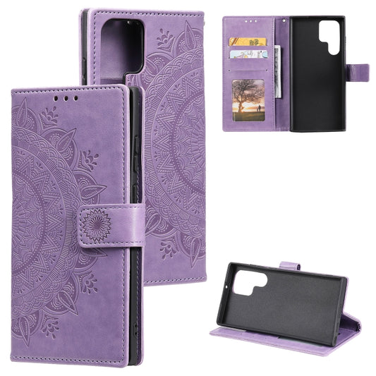 For Samsung Galaxy S25 Ultra 5G Totem Flower Embossed Leather Phone Case(Purple) - Galaxy S25 Ultra 5G Cases by PMC Jewellery | Online Shopping South Africa | PMC Jewellery | Buy Now Pay Later Mobicred