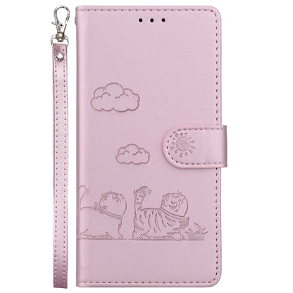 For Redmi K70 / K70 Pro Cute Cats RFID Leather Phone Case(Rose Gold) - K70 Cases by PMC Jewellery | Online Shopping South Africa | PMC Jewellery | Buy Now Pay Later Mobicred