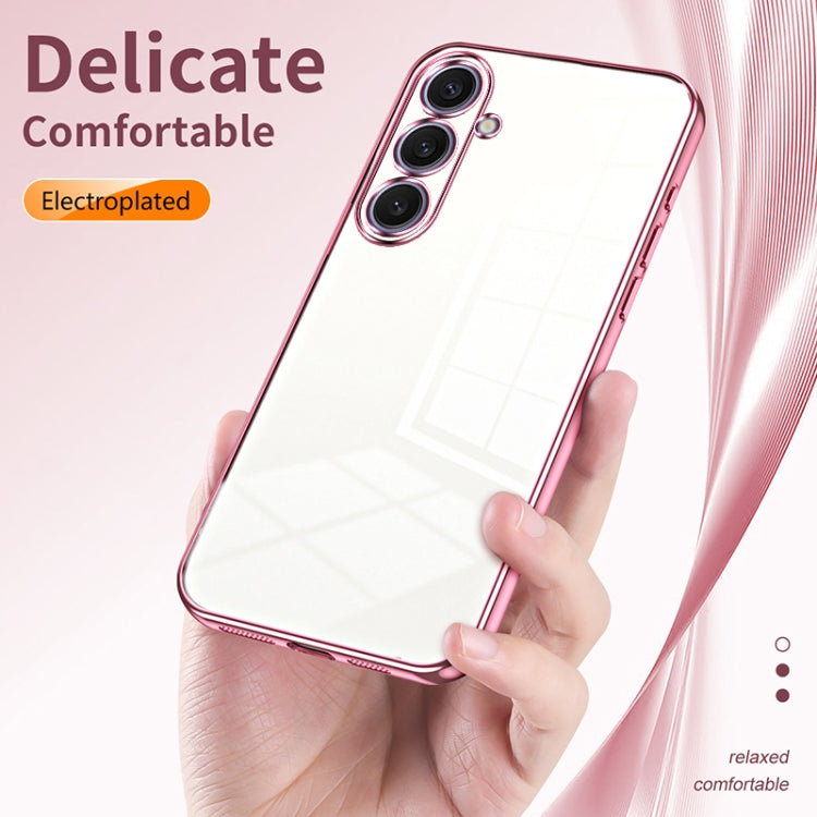 For Samsung Galaxy S25+ 5G Transparent Plating Fine Hole Phone Case(Gold) - Galaxy S25+ 5G Cases by PMC Jewellery | Online Shopping South Africa | PMC Jewellery | Buy Now Pay Later Mobicred