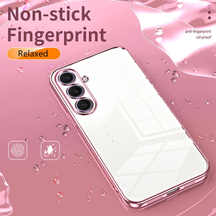 For Samsung Galaxy S25+ 5G Transparent Plating Fine Hole Phone Case(Silver) - Galaxy S25+ 5G Cases by PMC Jewellery | Online Shopping South Africa | PMC Jewellery | Buy Now Pay Later Mobicred