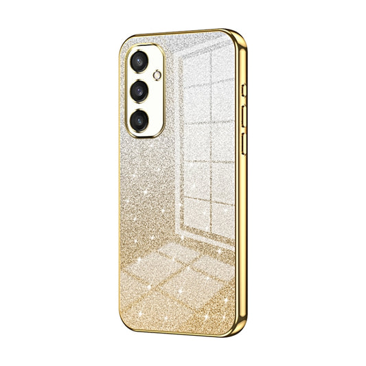 For Samsung Galaxy S25 5G Gradient Glitter Powder Electroplated Phone Case(Gold) - Galaxy S25 5G Cases by PMC Jewellery | Online Shopping South Africa | PMC Jewellery | Buy Now Pay Later Mobicred