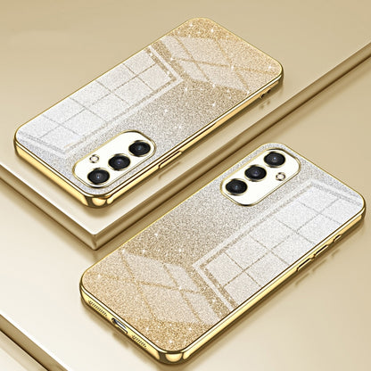 For Samsung Galaxy S25 5G Gradient Glitter Powder Electroplated Phone Case(Gold) - Galaxy S25 5G Cases by PMC Jewellery | Online Shopping South Africa | PMC Jewellery | Buy Now Pay Later Mobicred