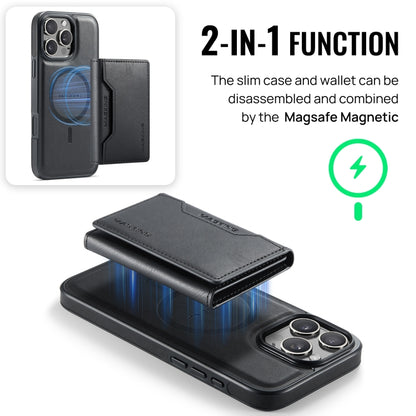 For iPhone 16 Pro Max DG.MING MAGKING-K2 Series MagSafe RFID Card Bag Detachable Phone Case(Black) - iPhone 16 Pro Max Cases by DG.MING | Online Shopping South Africa | PMC Jewellery | Buy Now Pay Later Mobicred