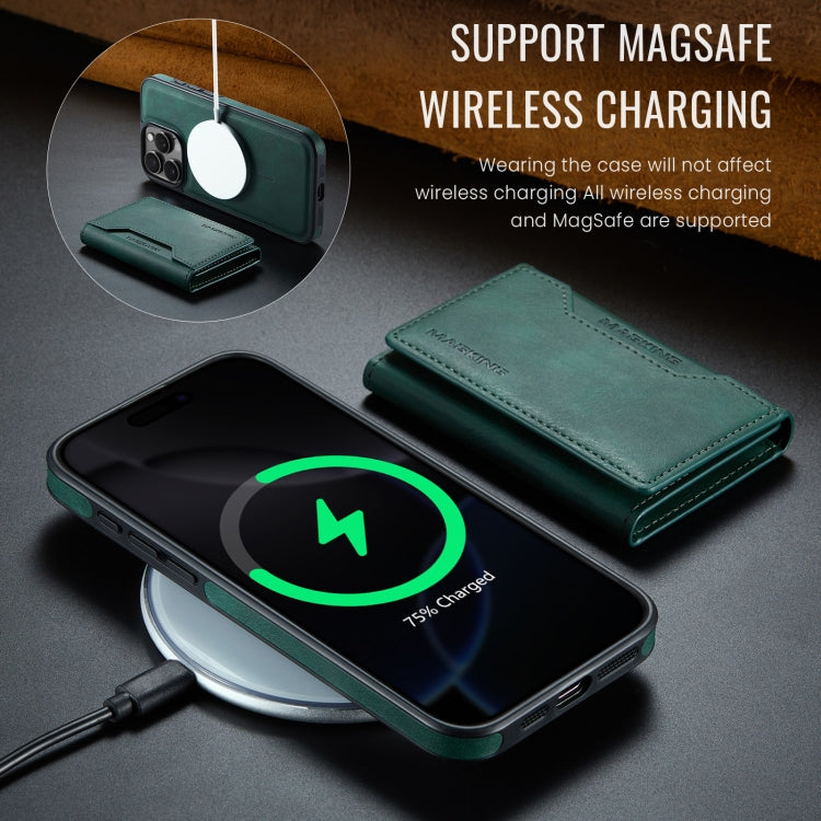 For iPhone 16 Pro Max DG.MING MAGKING-K2 Series MagSafe RFID Card Bag Detachable Phone Case(Green) - iPhone 16 Pro Max Cases by DG.MING | Online Shopping South Africa | PMC Jewellery | Buy Now Pay Later Mobicred