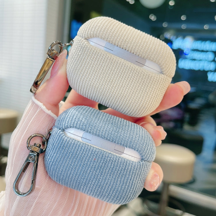 For AirPods Pro 2 Corduroy Cloth Pattern Earphone Protective Case(Khaki) - For AirPods Pro 2 by PMC Jewellery | Online Shopping South Africa | PMC Jewellery | Buy Now Pay Later Mobicred