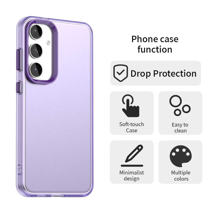 For Samsung Galaxy S25+ 5G Candy PC Hybrid TPU Shockproof Phone Case(Purple) - Galaxy S25+ 5G Cases by PMC Jewellery | Online Shopping South Africa | PMC Jewellery | Buy Now Pay Later Mobicred