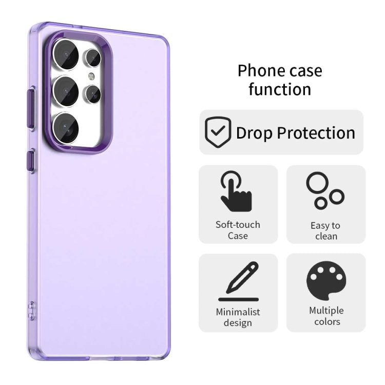 For Samsung Galaxy S25 Ultra 5G Candy PC Hybrid TPU Shockproof Phone Case(Purple) - Galaxy S25 Ultra 5G Cases by PMC Jewellery | Online Shopping South Africa | PMC Jewellery | Buy Now Pay Later Mobicred