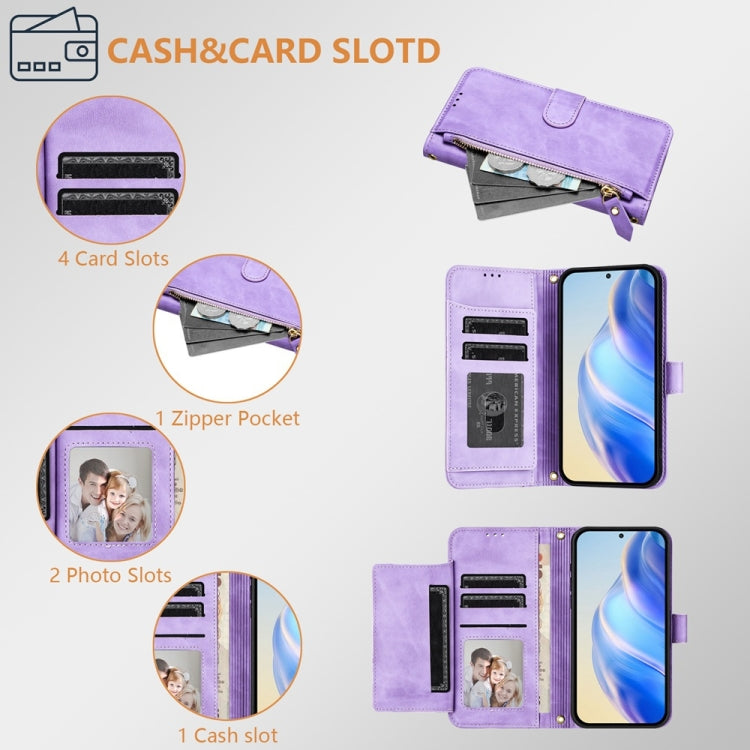 For Ulefone Note 17 Pro Multi-Card Slots Zipper Wallet Leather Phone Case(Purple) - Ulefone Cases by PMC Jewellery | Online Shopping South Africa | PMC Jewellery | Buy Now Pay Later Mobicred