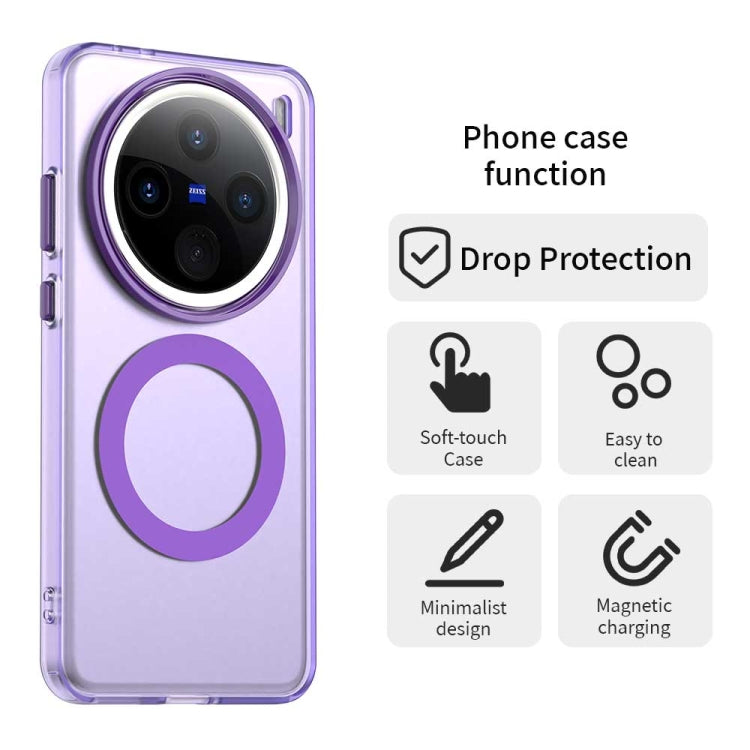 For vivo X200 Candy Magsafe PC Hybrid TPU Phone Case(Purple) - X200 Cases by PMC Jewellery | Online Shopping South Africa | PMC Jewellery | Buy Now Pay Later Mobicred