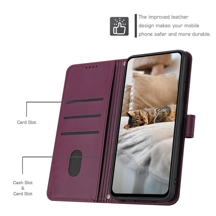 For Samsung Galaxy S25 Ultra 5G Embossed Kitten Phone Leather Case with Lanyard(Wine Red) - Galaxy S25 Ultra 5G Cases by PMC Jewellery | Online Shopping South Africa | PMC Jewellery | Buy Now Pay Later Mobicred