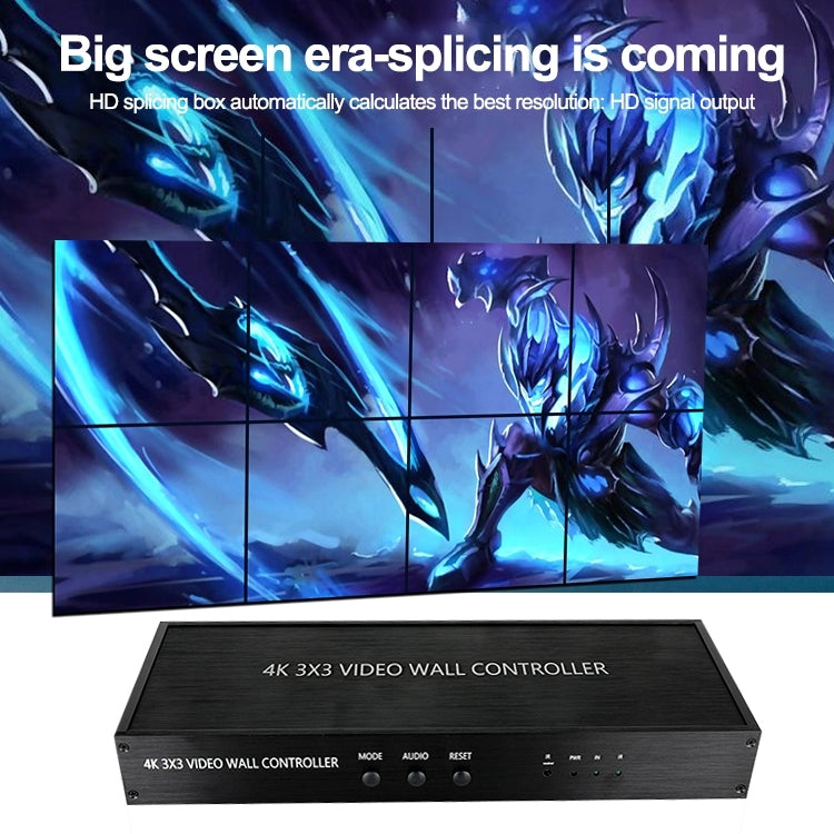 NK-BT88 4K 3x3 HDMI Video Wall Controller Multi-screen Splicing Processor with Remote Controller, Plug:UK Plug - free shipping - PMC TechLife - Order now!