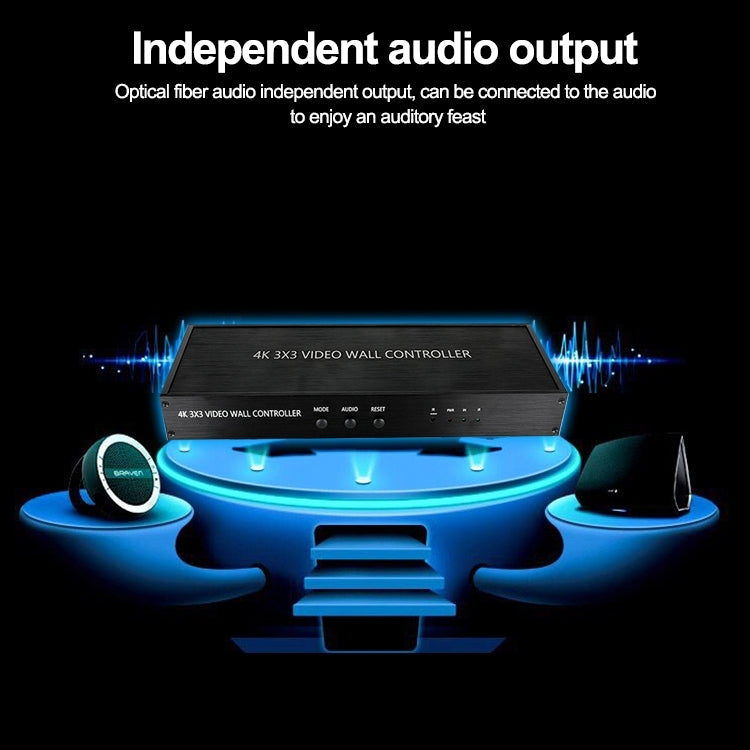 NK-BT88 4K 3x3 HDMI Video Wall Controller Multi-screen Splicing Processor with Remote Controller, Plug:US Plug - Splitter by PMC TechLife | Online Shopping South Africa | PMC TechLife | Buy Now Pay Later Mobicred